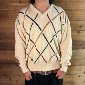 Vintage Cream and multi-coloured vintage Hathaway sweater knitwear